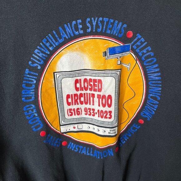 Vintage 80s 90s Jerzees Closed Circuit Surveillance Systems Graphic Crewneck XL - Picture 13 of 13